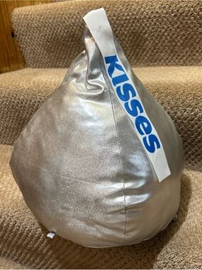 Kisses Metallic Silver Plush Hershey's Kiss Pillow extra large weighted pillow